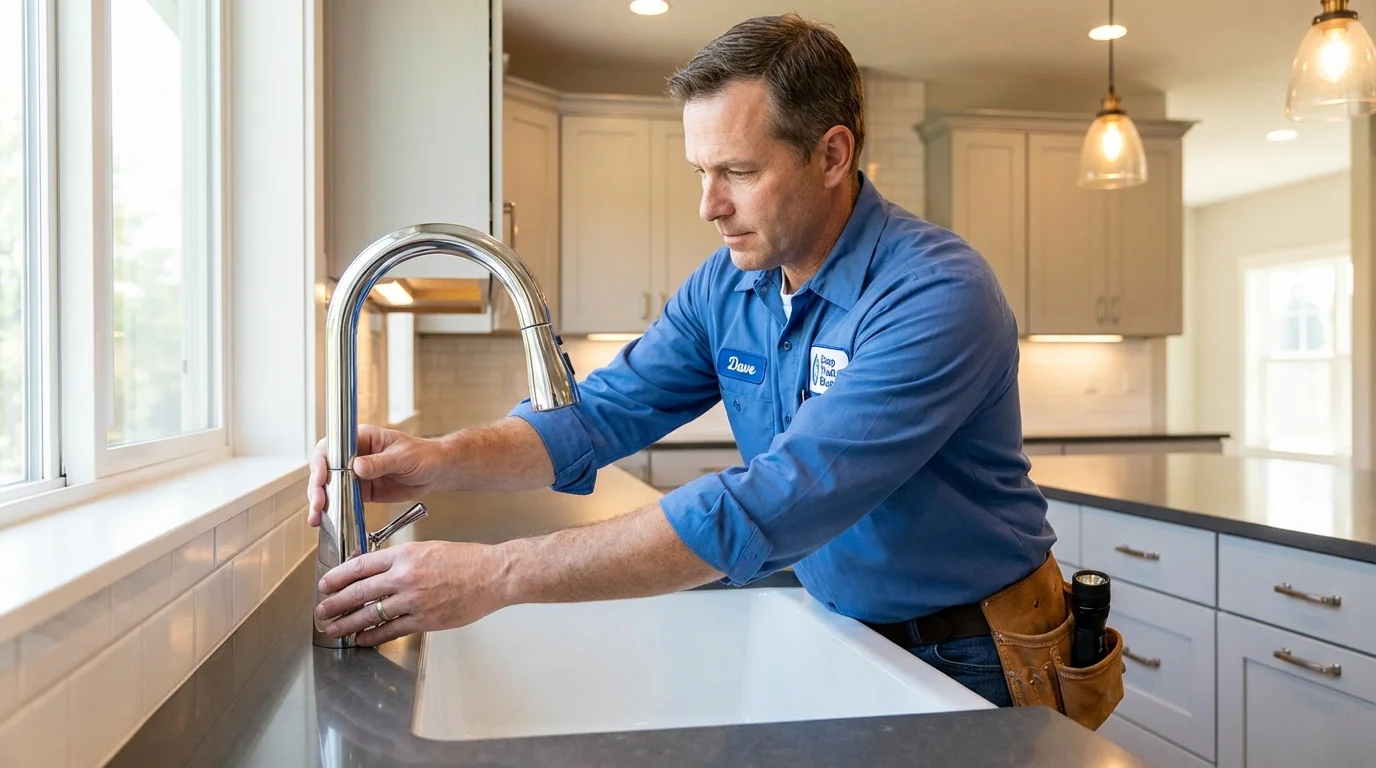 Kitchen faucet installation by Johns Plumbing LLC in Ansted